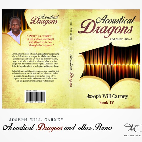 book cover design for Acoustical Dragons and other Poems