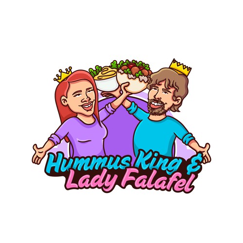 Logo Design for Hummus King & Lady Falafel