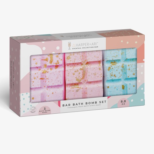 Packaging design gift box for bath bar bombs