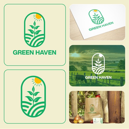 Green heaven agricultural logo design 