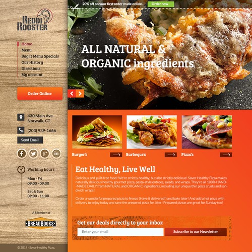 Creative restaurant website design