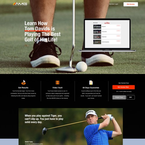 Golf Course Landing page