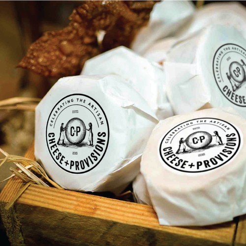 Logo design for Cheese+Provisions, a cheese store celebrating American artisans