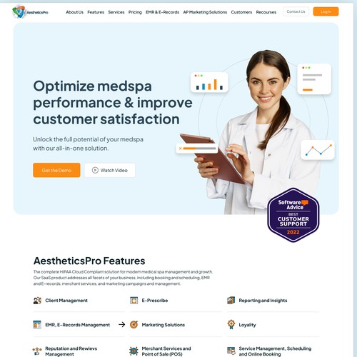 Landing Page Design For a Medical Software