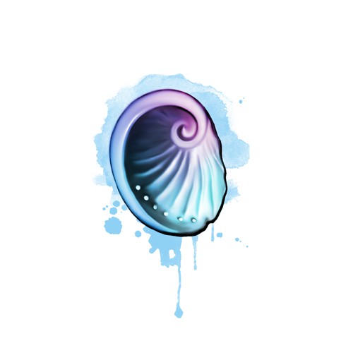 Watercolor Abalone Shell 