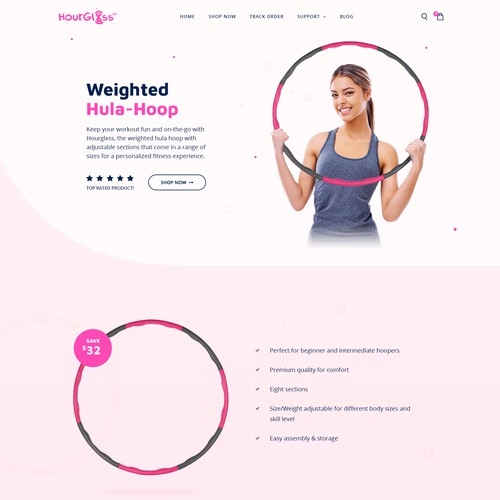 Landing Page for Women's Exercise Brand