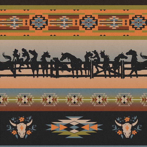 Navajo-Western Fusion for Rodeo Pony Rugs Collection