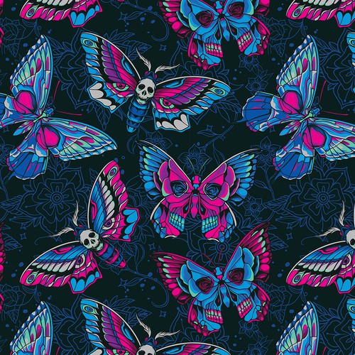 Butterfly Skull Pattern