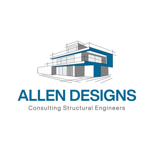 Allen design construction logo