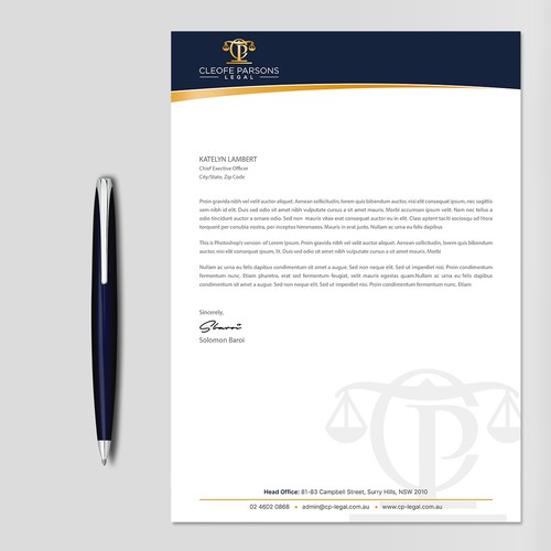 Letterhead and Envelope Design