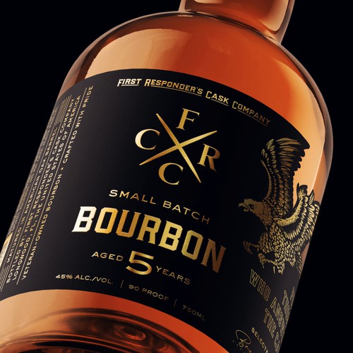 Label design for veteran owned bourbon 