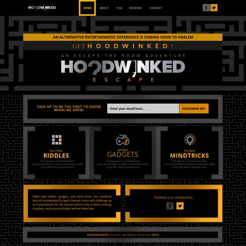 Business Launch Website for Hoodwinked Escape