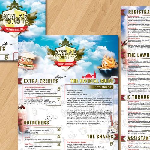 Create a new menu for Charlottesville. Virginias most popular restaurant!