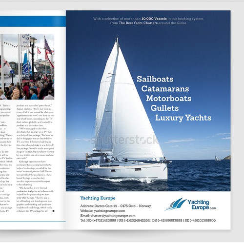 Magazine advertisement for Yachting Europe