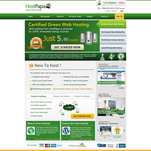 Top Hosting site needs YOUR design for landing page