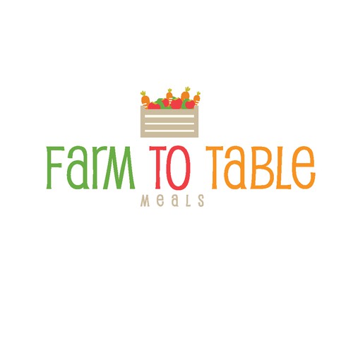 Create a fun and playful logo for a new food company targeting family and kids with healthy meals