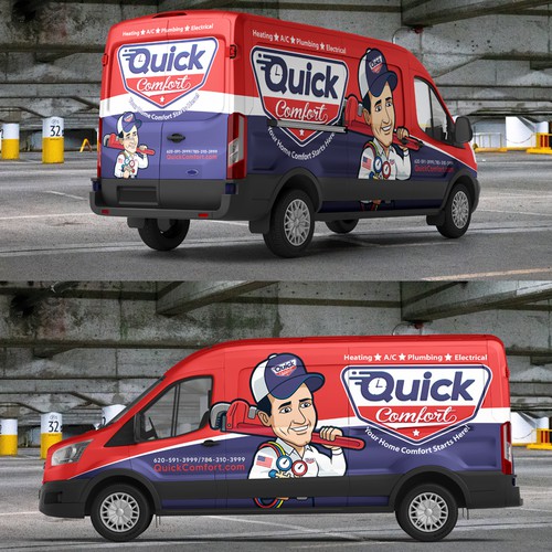 Full van wrap design for Quick Comfort Company