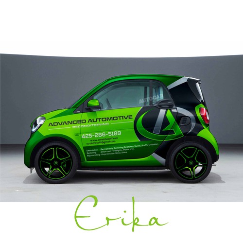 Smart car wrap for an automotive reconditioning shop