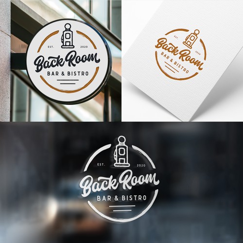 Hand Lettering Logo or BACK ROOM Bar and Grill