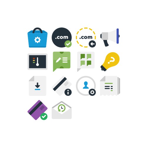 Billing Icons for web hosting control panel.