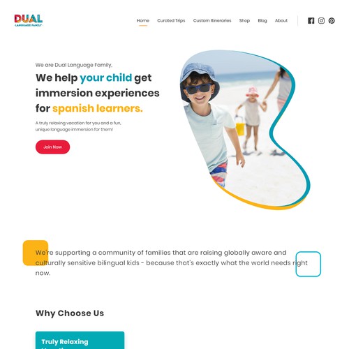 Landing Page for Spanish Language Immersion Community