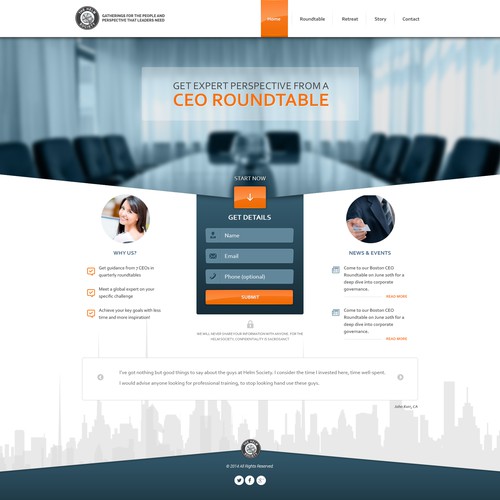 LinkedIn Landing Page for CEOs to Join Exclusive CEO Event