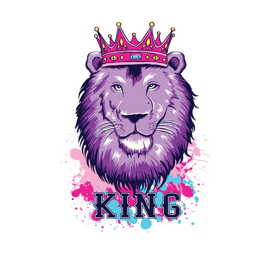 Urban feel t-shirt design with the word "KING"