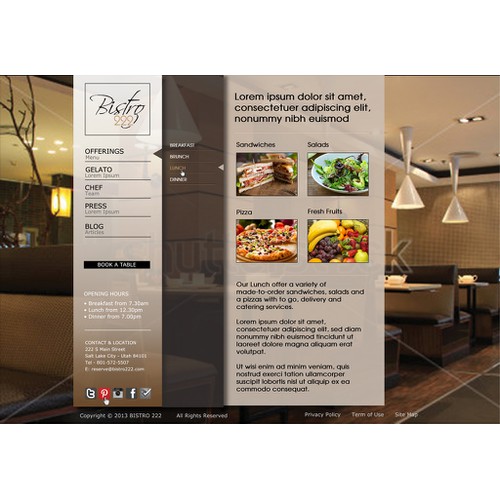 Create the Web Design for Bistro 222