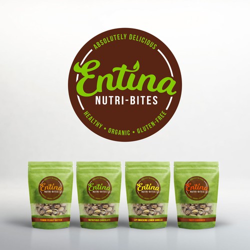 Custom font logo for Entina Nutri-Bites.