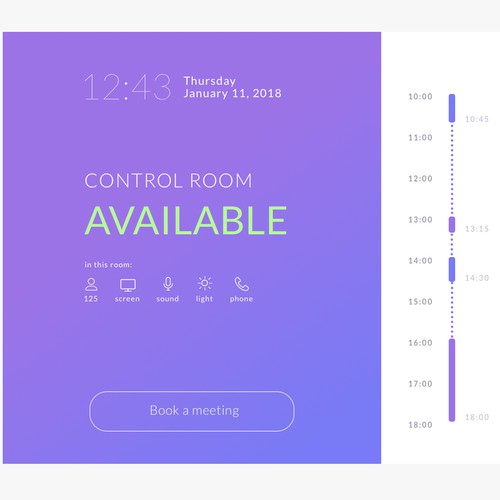 room booking panel interface