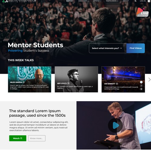Redesign of two pages for MentorStudents.org