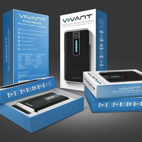 Create gift box for an portable usb charger (power bank) for ourViivant brand