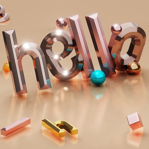 “hello” 3D Typography