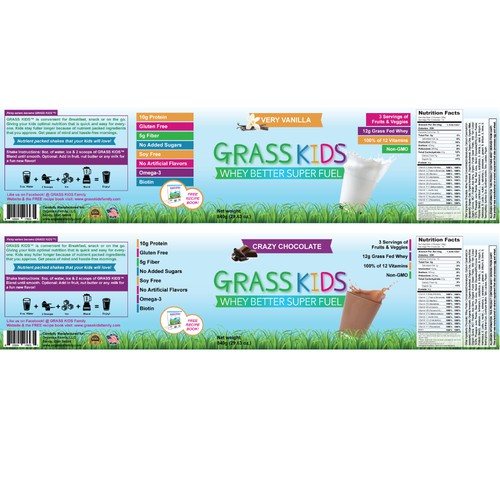 Fun label for kids protein shake