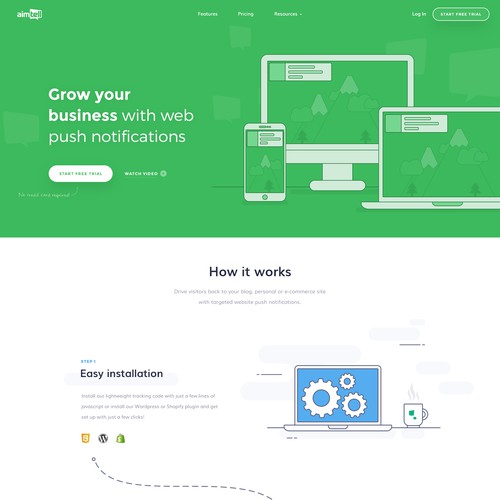 Illustrated design for SaaS website