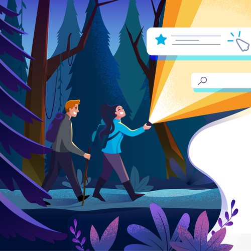 Website adventure themed illustration