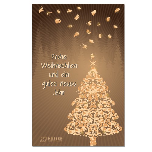 Wooden Christmas card 