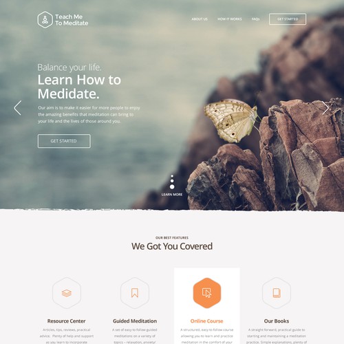 Reinvent design codes in the meditation sector and create a unique and original website