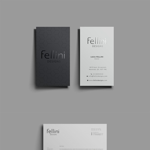 elegant business card for interior design company.