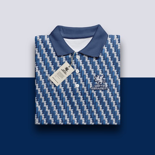 Mosaic Pattern Golf Polo for Griffin Armament