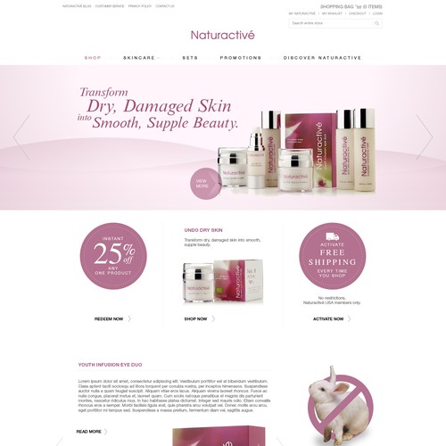Website design for a cosmetic business