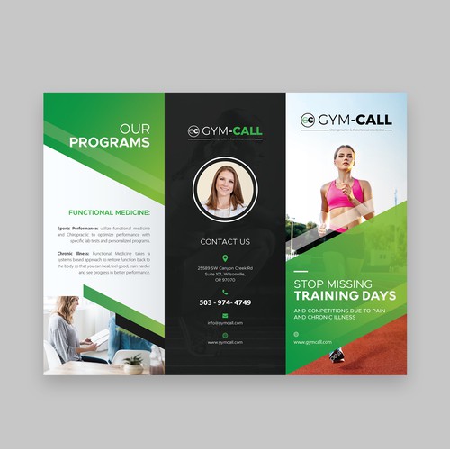 Fitness, Gym, Sports Trifold Brochure