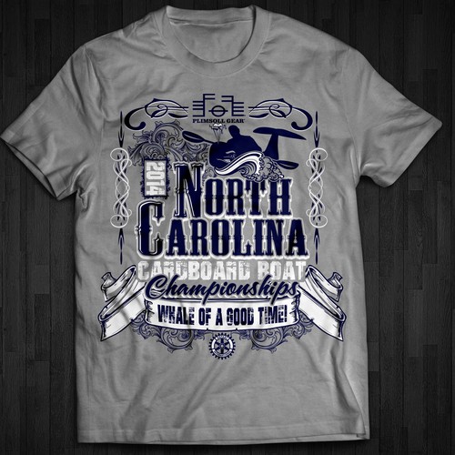 NC Cardboard Boat Championships T-Shirt Design for a Rotary Club