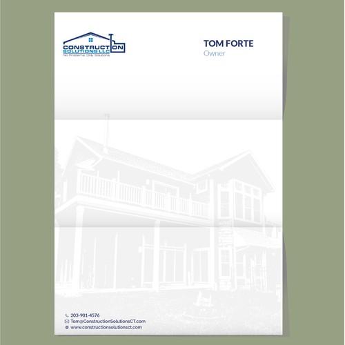 Attractive non-traditional letterhead for a construction company