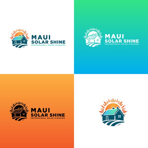 Design a logo for a solar panel cleaning business in Maui, Hawaii