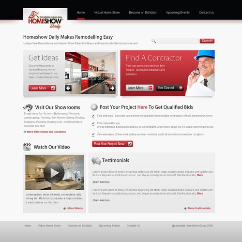 Home Page Redesign for busy Home Improvement Site 