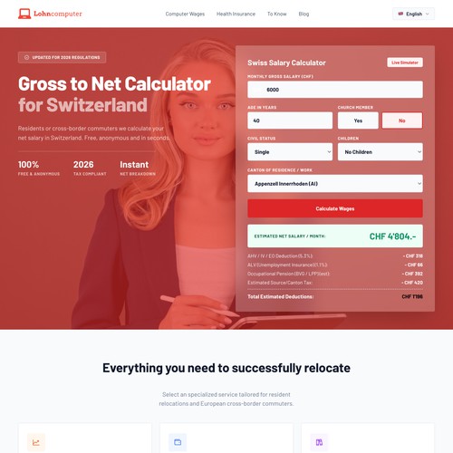 Lohncomputer.ch — Homepage Redesign