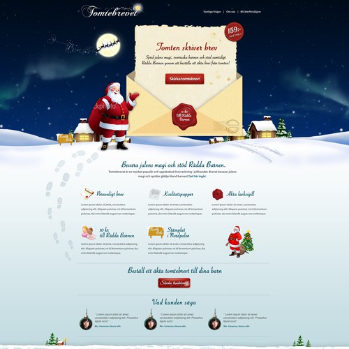 Create a  Christmas landing page - Letter from Santa Claus! (Great asset to your portfolio)