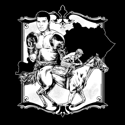 boxing and horse racing t-shirt illustration
