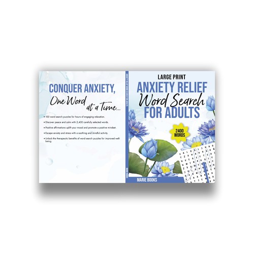 Design a Book Cover for an Anxiety Relief Word Search Puzzle Book